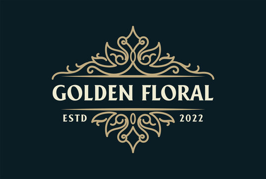 Golden Elegant Vintage Badge Label Logo design inspiration
