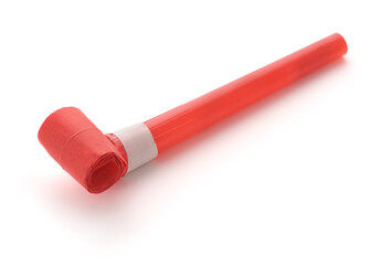Red plastic party horn