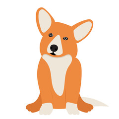 dog in flat design, isolated vector