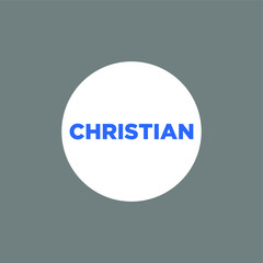Christian written on white round icon.
