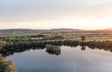 Landscape and panorama  view of drone