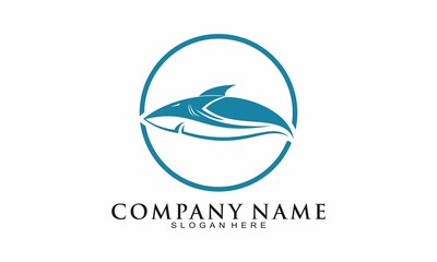 Fototapeta premium Blue shark symbol vector logo