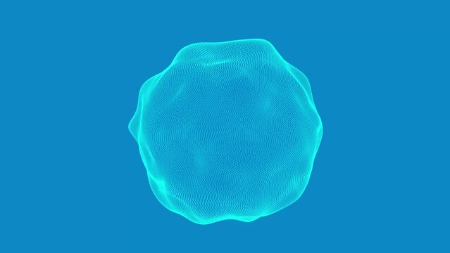 A simple live cell animation background created with computer graphics. Health is indicated in blue.