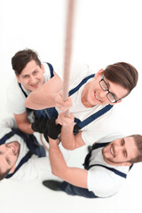 Fototapeta premium background image is a group of workers rising up