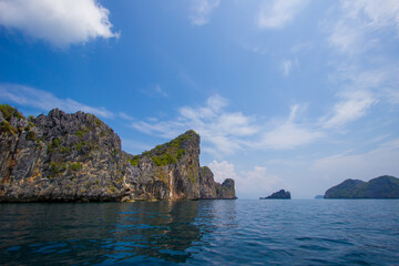 Naklejka premium Beautiful landscape of Cocks Comb Island or Emerald Heart Island in Kawthoung,Southern Myanmar