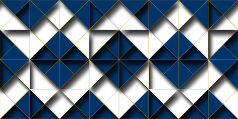 White and blue seamless geometric pattern background.
Gift wrapping paper, tile, 3D wallpaper or design.