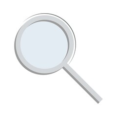 magnifier in 3d on a white background