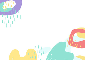 KId pastel fun colorful freeform organic doodle shape hand draw illustration banner