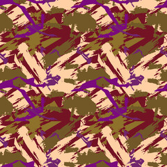 Fototapeta na wymiar Colorful camouflage. Abstract background. Fashion graphics. Seamless pattern. Pattern for paper wrapping, fabric prints, wallpaper decor.