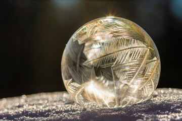 Frozen soap bubble.
