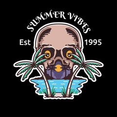 Summer vibes skull design