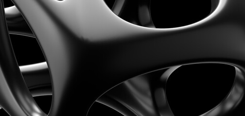 Wavy fabric on a white background. 3D rendering.