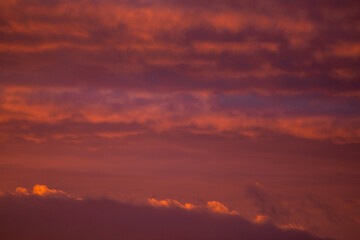 dramatic sky and clouds at sunset