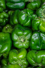 Plakat fresh organic green capsicum from farm close up from different angle