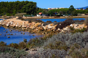 Estuary of Alvor and Odiaxere rivers - staging post for migrating birds, Natura 2000 site, area between Lagos, Odiaxere and Alvor, Faro district, Algarve, Portugal, Europe