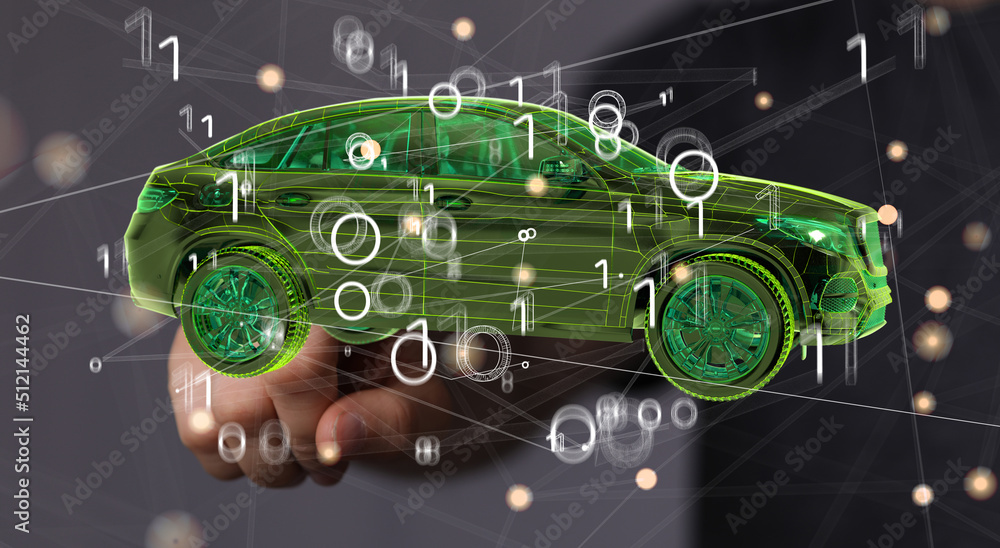 Poster driverless autonomous vehicle with lidar technology