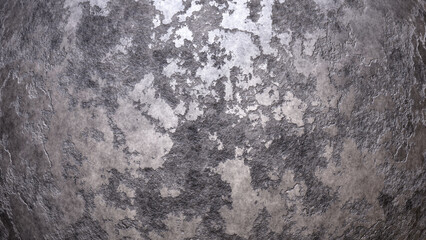 Realistic 3D illustration of the spherical weathered concrete background