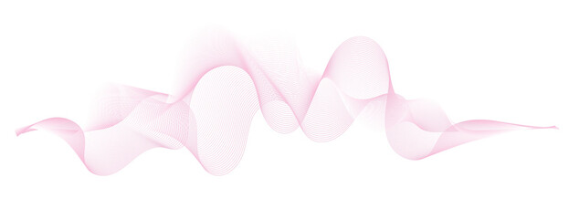 abstract vector pink wave melody lines on white background	
