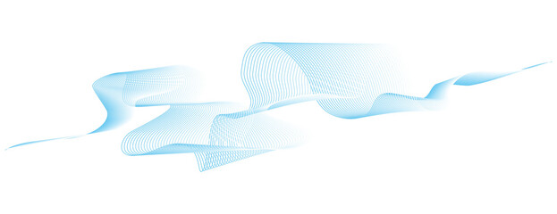 abstract vector blue wave melody lines on white background	

