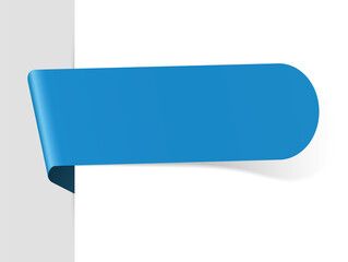 vector illustration of blue colored label banner on white background