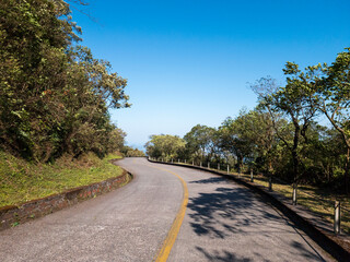 Curved road of Santos old road in Brazil