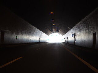 passing through the tunnel