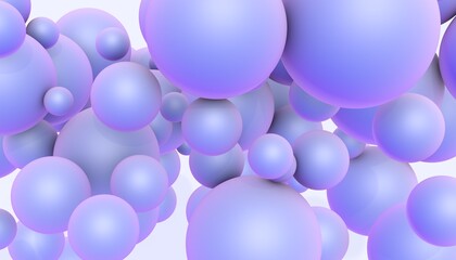 Colored balloons on a white background. 3D render. Festive background