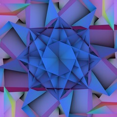 Fototapeta premium A beautiful kaleidoscope. Abstract 3D rendering. Psychedelic, meditation and yoga concept. Abstract geometric flower.