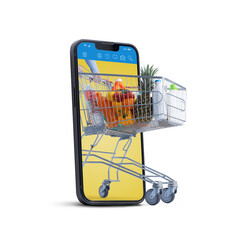 Online grocery shopping and food delivery app