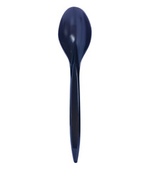 Black plastic spoon on white background isolation