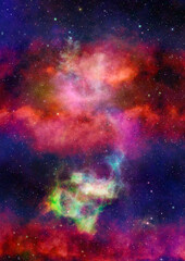 Star field in space and a nebulae