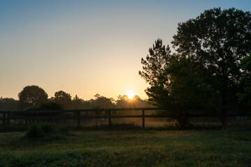 Sunrise on a small Texas farm