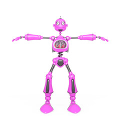 funny robot cartoon on t pose