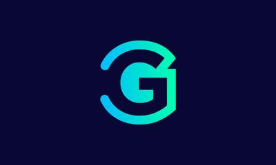 Letter G Negative Space Logo Design Template
