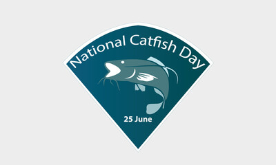 National Catfish Day logo  design Template