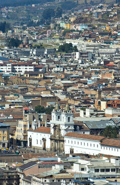 Quito Old Quarter and San Francisco church ,Quito, Ecuador, South America. 