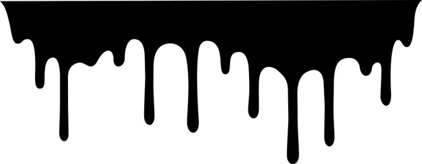 Dripping Oil Stain Liquid Ink Black Silhouettes - obrazy, fototapety, plakaty