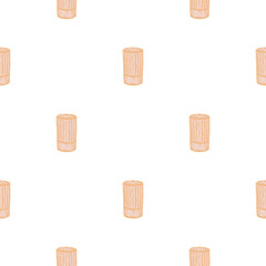 High chef hat sketch seamless pattern. Kitchen traditional element for cook in hand drawn style.