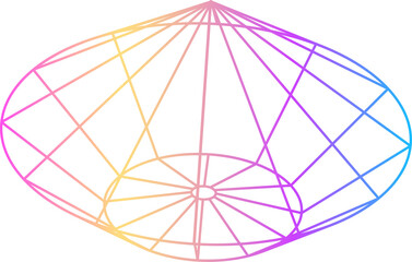 Retrofuturistic 3d Cone Wireelement Shape