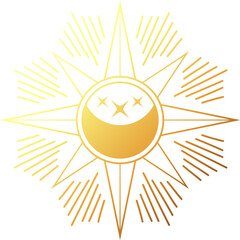 Moon Sun Stars Celestial Boho Line Style