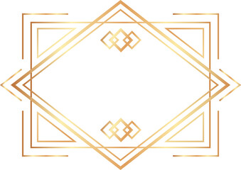 Golden Art Deco Geometric Frame Badges Label