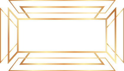 Golden Art Deco Geometric Frame Badges Label