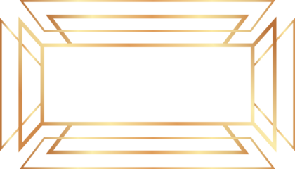 Golden Art Deco Geometric Frame Badges Label