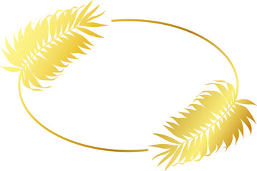 Obraz premium Golden Luxury Frames with Tropical Leaves