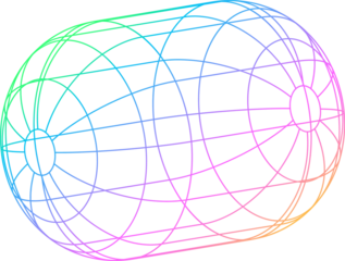 Retrofuturistic 3d Barrel Wireelement Shape