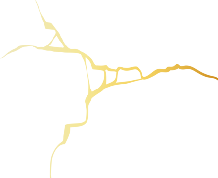 Golden Cracks Effect in Japanese Kintsugi Art Mosaic Style