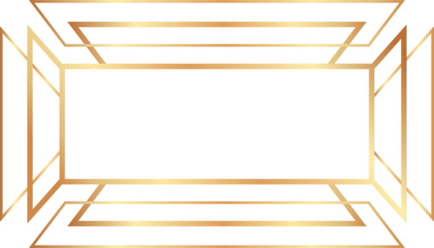 Golden Art Deco Geometric Frame Badges Label