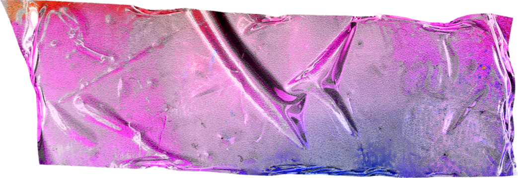 shiny neon crumpled foil sticker with rainbow colors