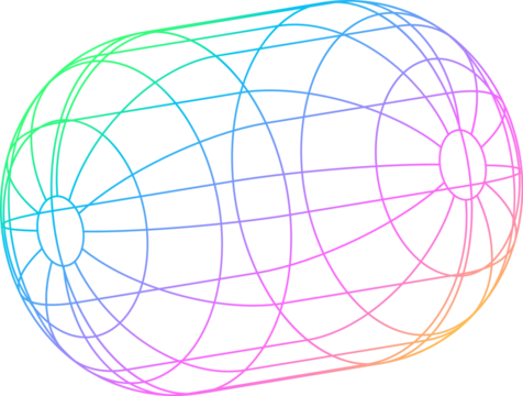 Retrofuturistic 3d Barrel Wireelement Shape
