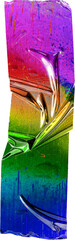 shiny neon crumpled foil sticker with rainbow colors